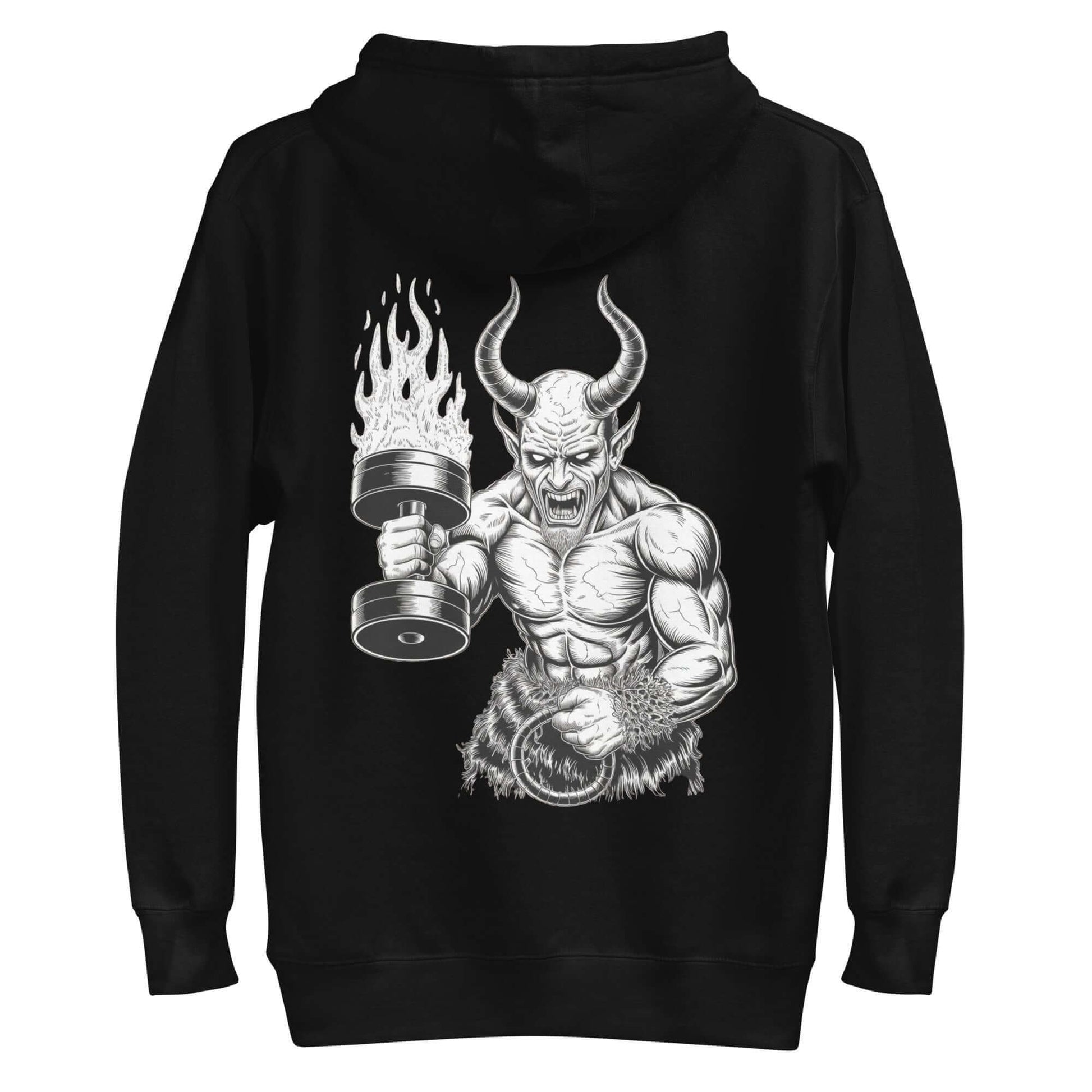Metal Gym Hoodie | Inferno Gains | Grab this metal gym hoodie - killer back design, front logo, soft, stylish, and perfect for metalheads who rule the gym and life!
