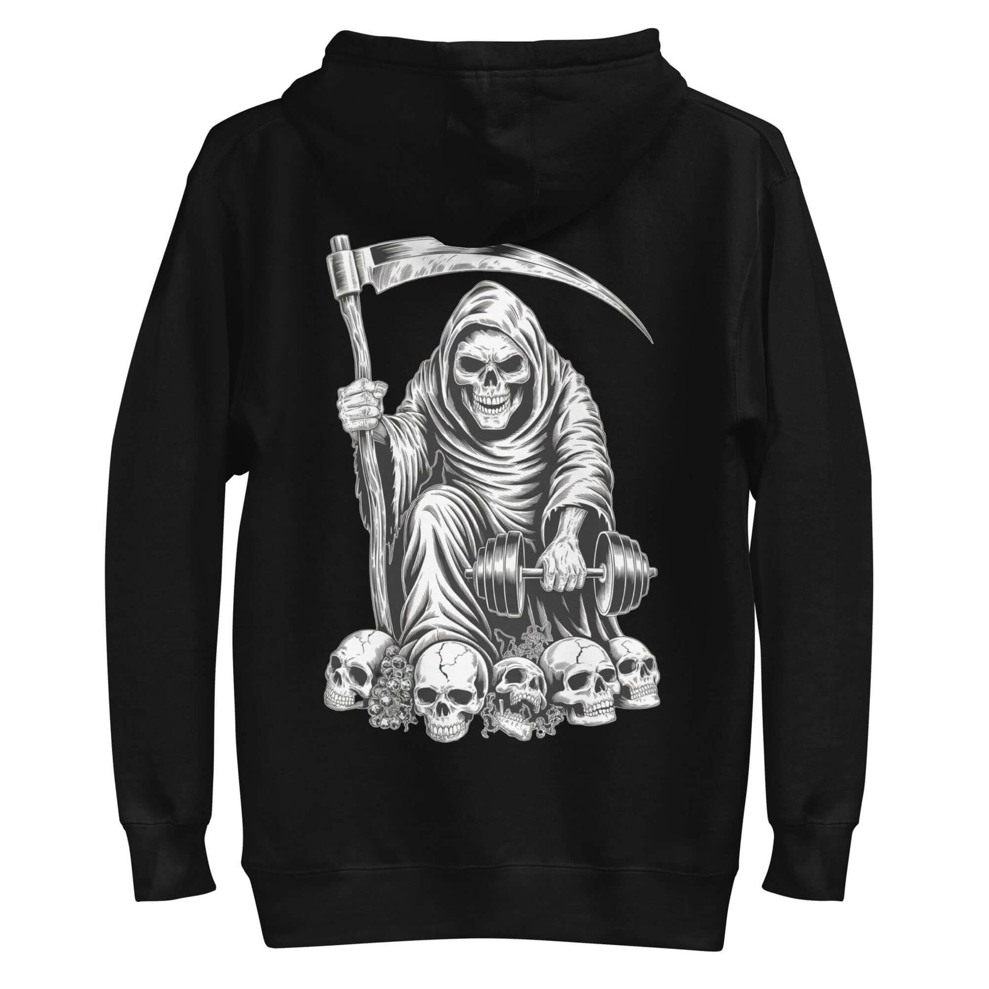 Metal Gym Hoodie | Lift To The Grave | Grab this metal gym hoodie - killer back design, front logo, soft, stylish, and perfect for metalheads who rule the gym and life!
